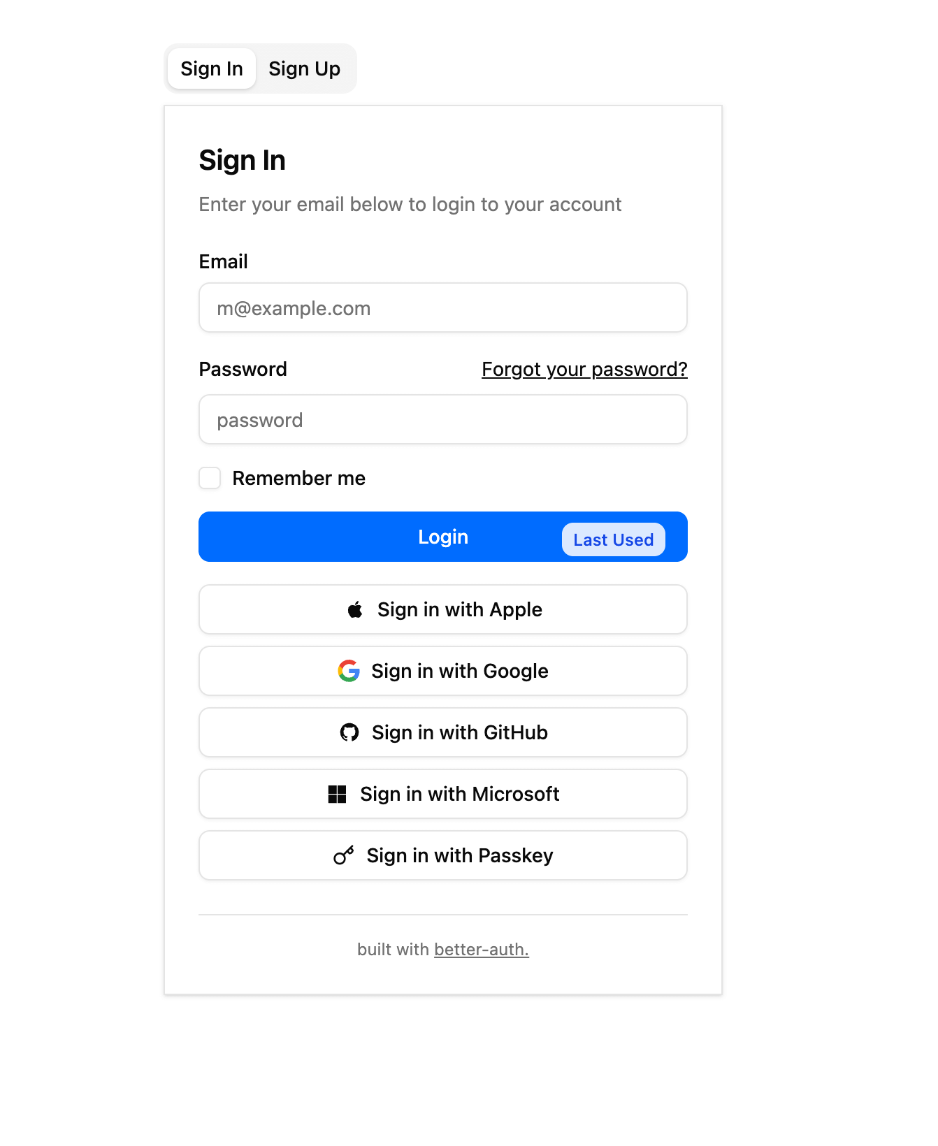 Better Auth Postgres | Cult UI Pro | cult ui/pro